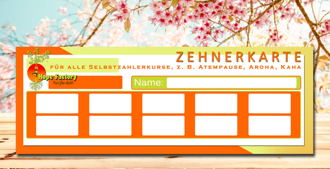 Zehnerkarte für Gruppenkurse in Moers-Scherpenberg