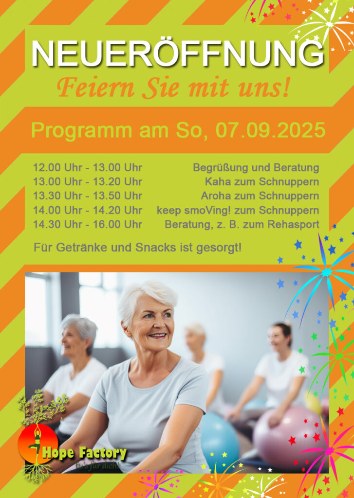 Neueröffnung. Rehasport in Moers Eick-West.