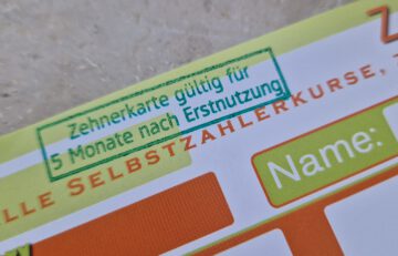 Zehnerkarten für Gruppenkurse